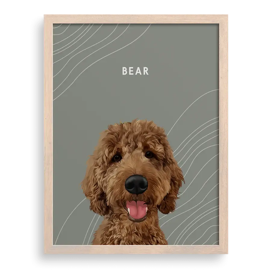 Custom pet art print for gifting to pet owners and families
