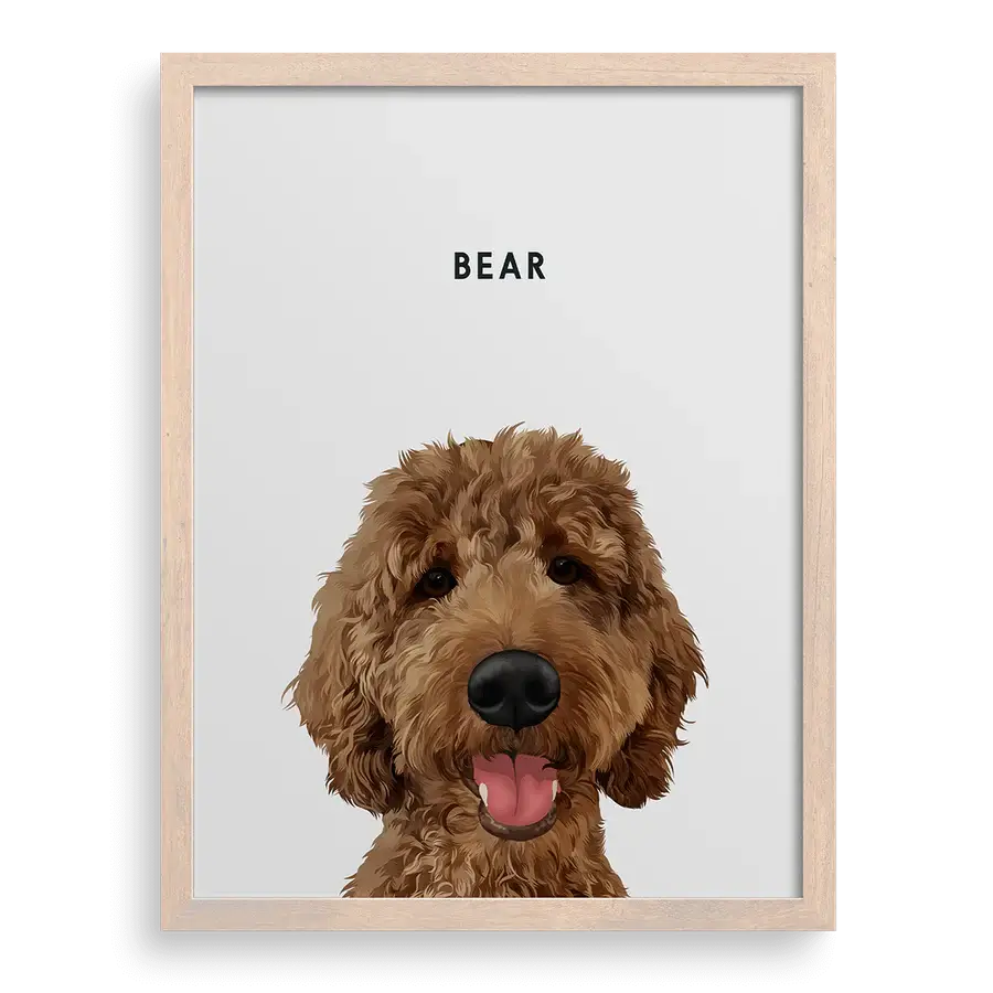 Personalized dog artwork with elegant vintage background