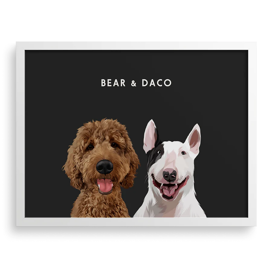 Pet lover gift: Personalized pet wall print with royal frame
