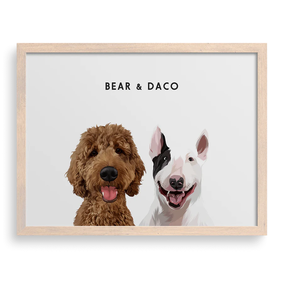 Personalized framed artwork of a dog in royal general attire