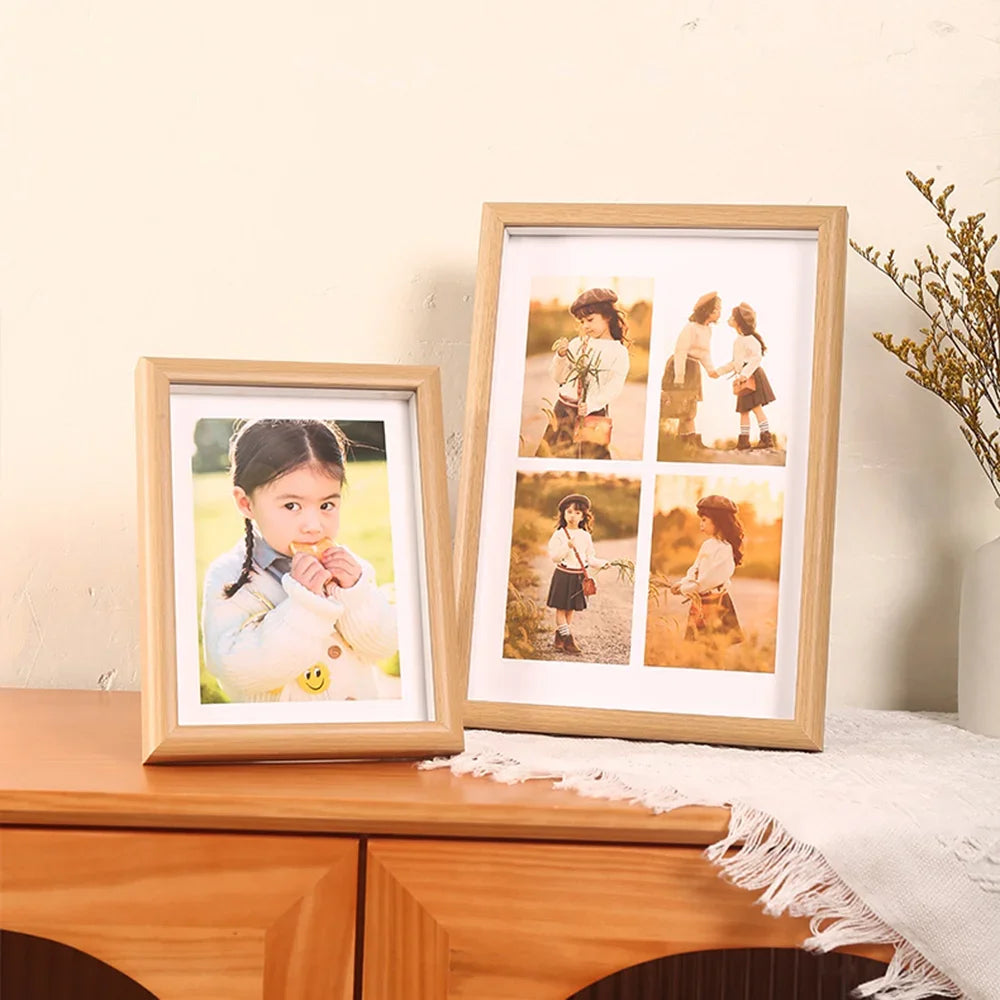 Handcrafted wooden frame with a custom image, creating a meaningful decoration piece or a heartfelt gift.