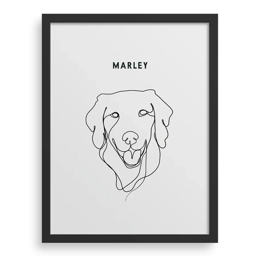 Custom One Pet Line Drawing Portrait PawPixie