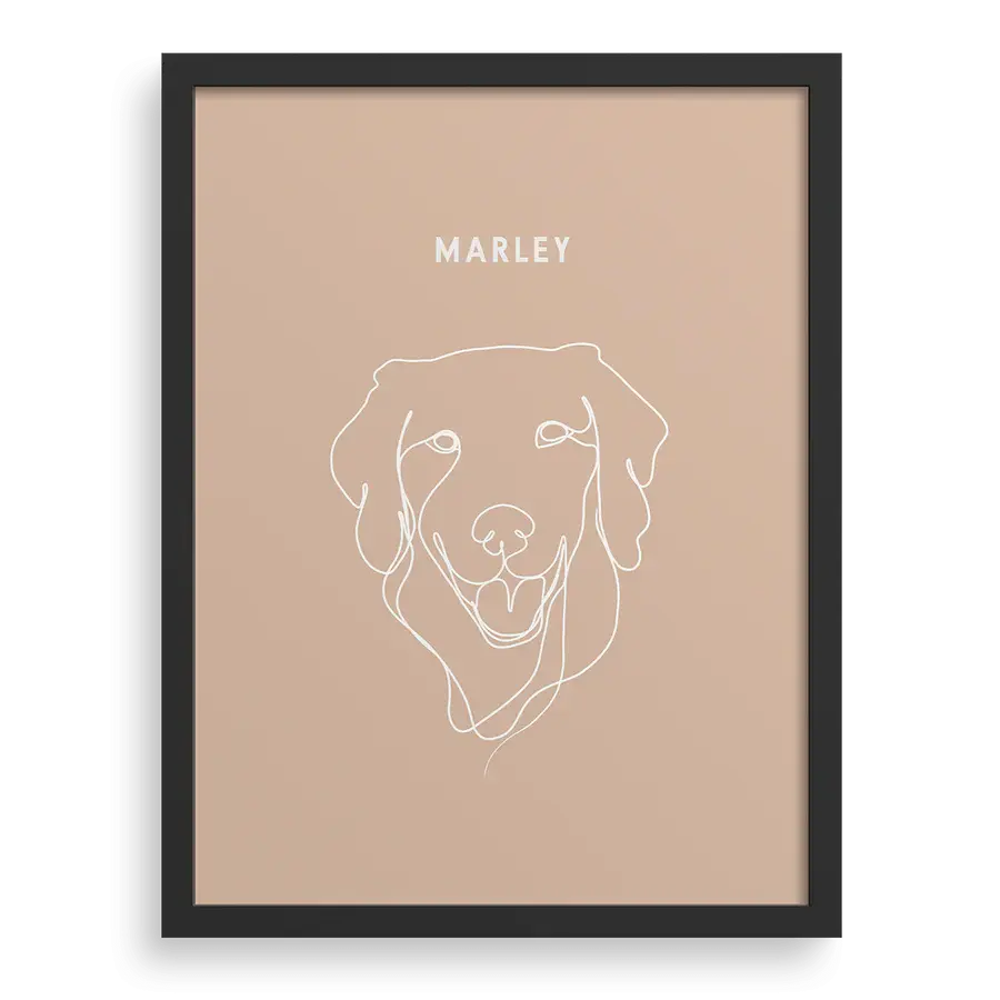 Custom One Pet Line Drawing Portrait PawPixie