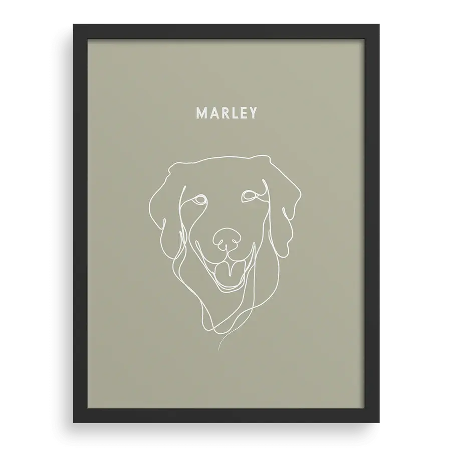 Custom One Pet Line Drawing Portrait PawPixie
