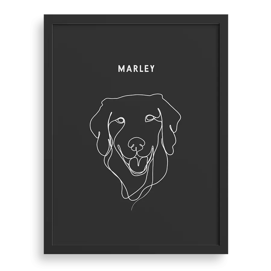 Custom One Pet Line Drawing Portrait PawPixie