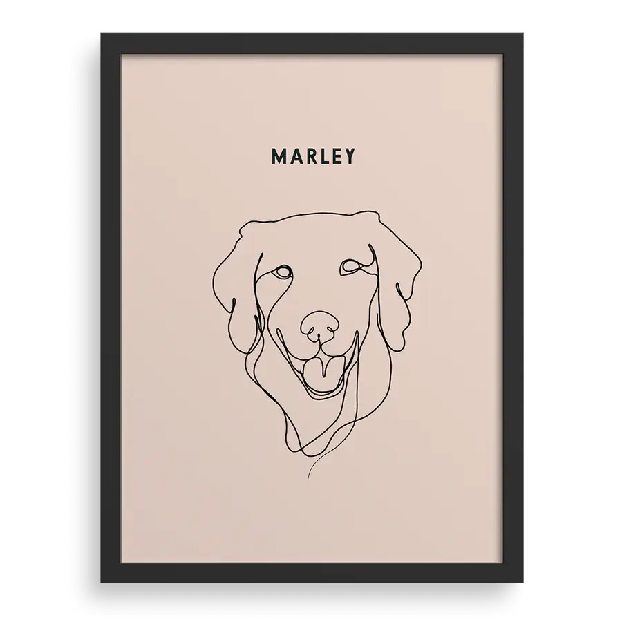 Custom One Pet Line Drawing Portrait PawPixie
