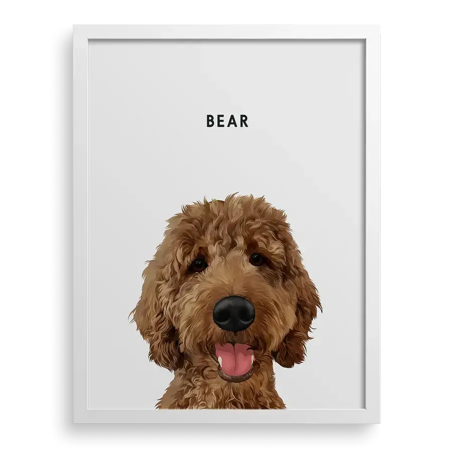 Custom dog portrait canvas wall art — personalized pet artwork for home decor