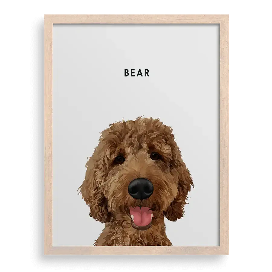 Personalized dog artwork with elegant vintage background