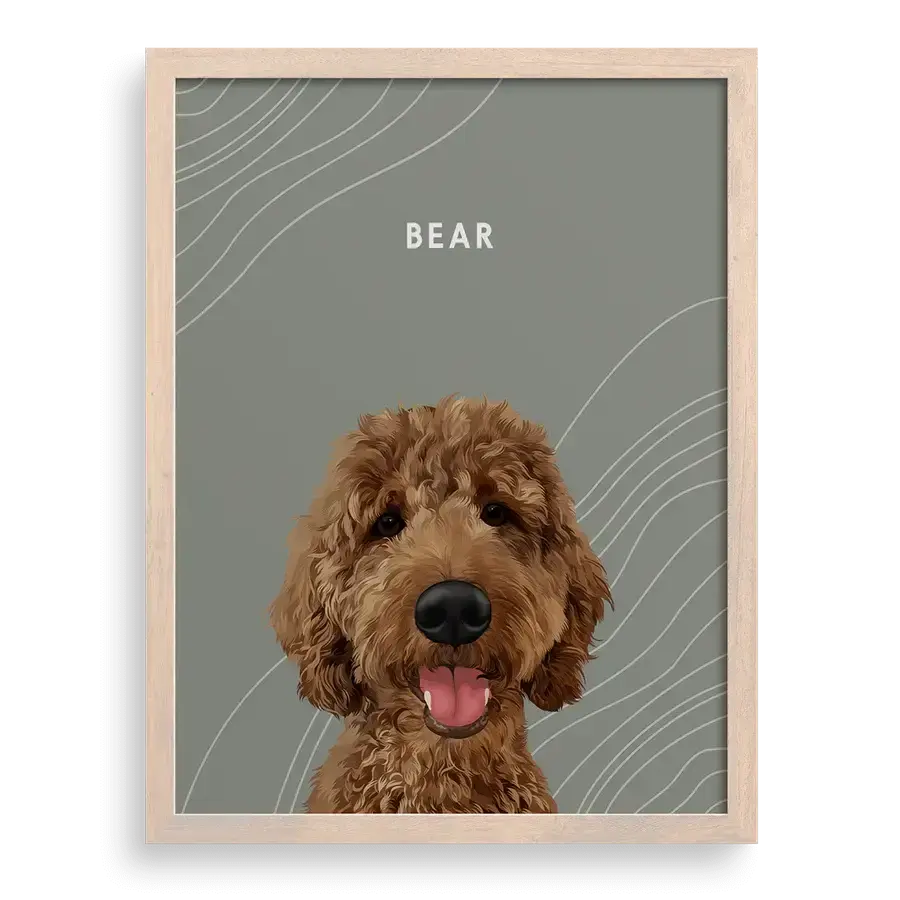 Custom pet art print for gifting to pet owners and families