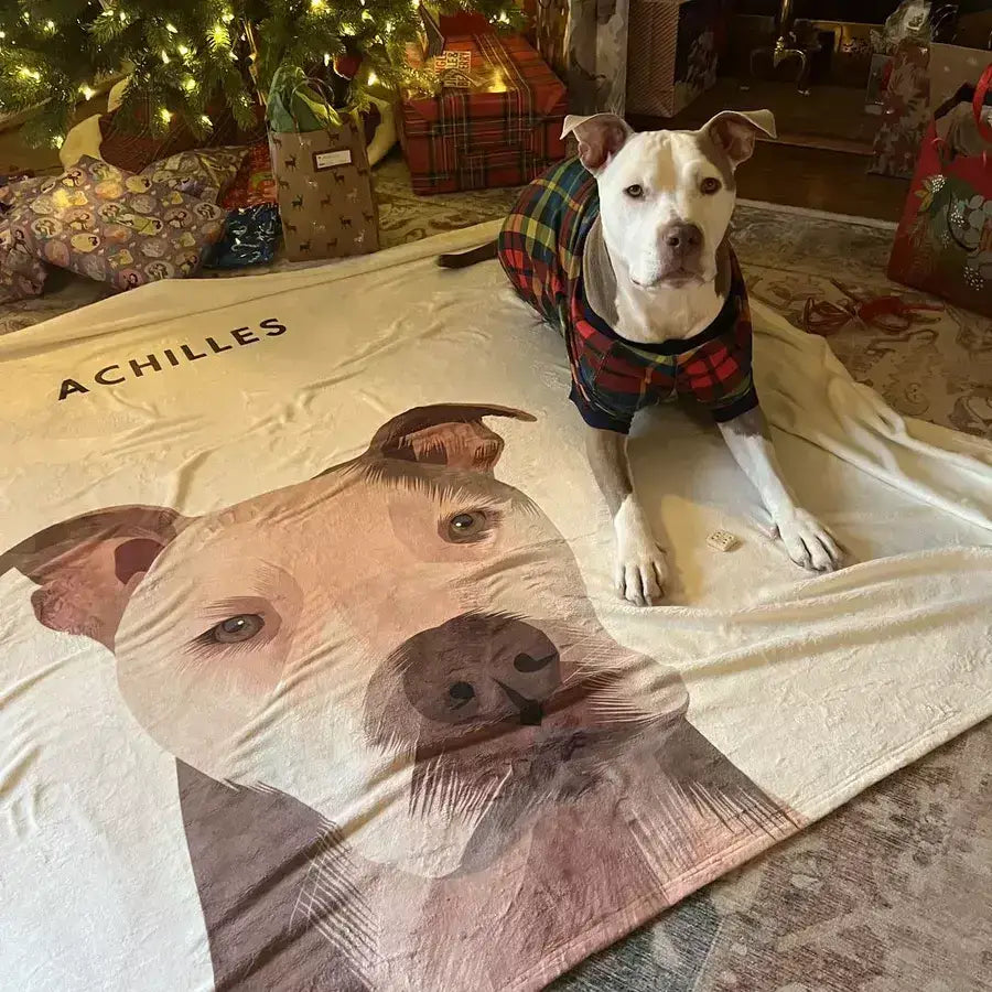 Custom Sherpa Pet Photo Blankets