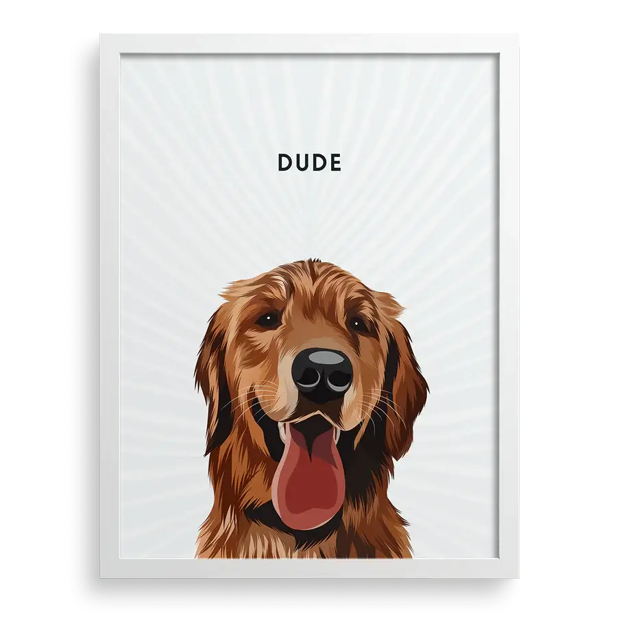 Stylized pet canvas print featuring antique tones and textures