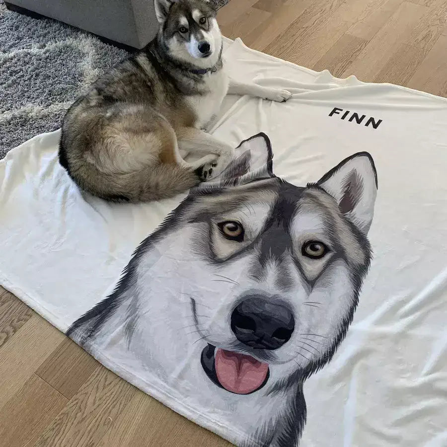 Custom Sherpa Pet Photo Blankets