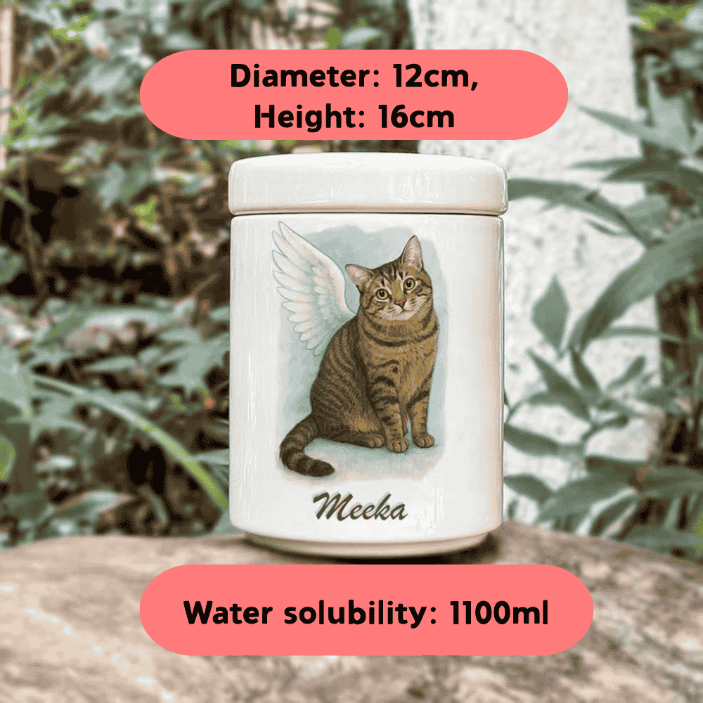 Custom Pet Urn with engraved dog portrait memorial keepsake, water stability tested — by Paw-Pixie