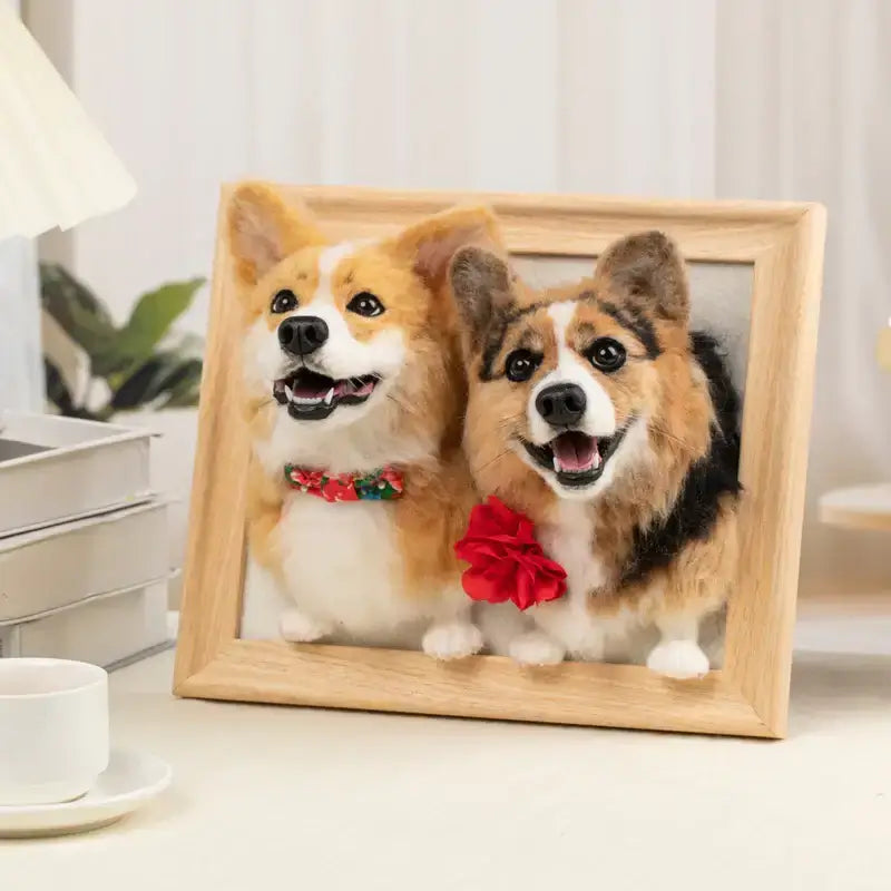 Custom Framed Plush Pet Portrait PawPixie