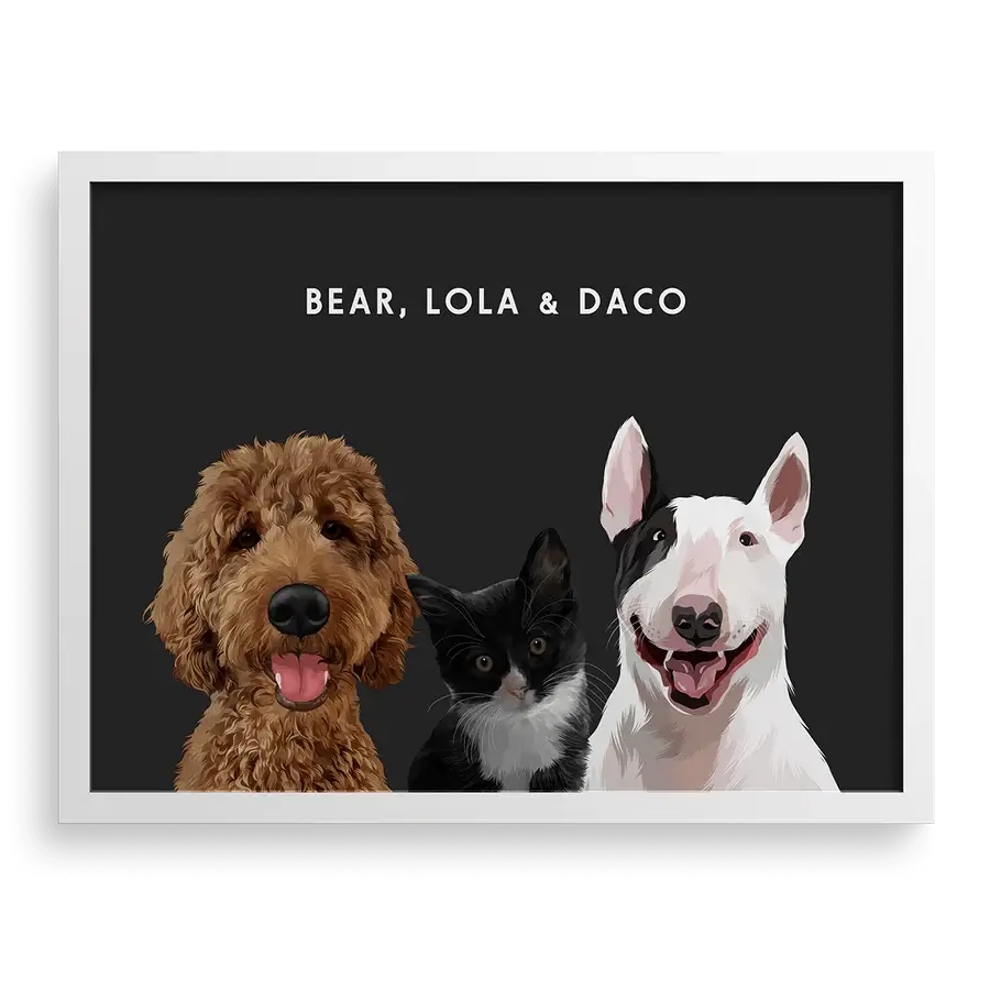 Custom noble pet illustration with scroll background and banner
