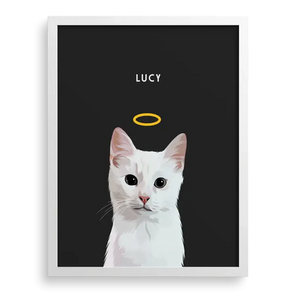 Framed digital portrait to honor the memory of a beloved pet