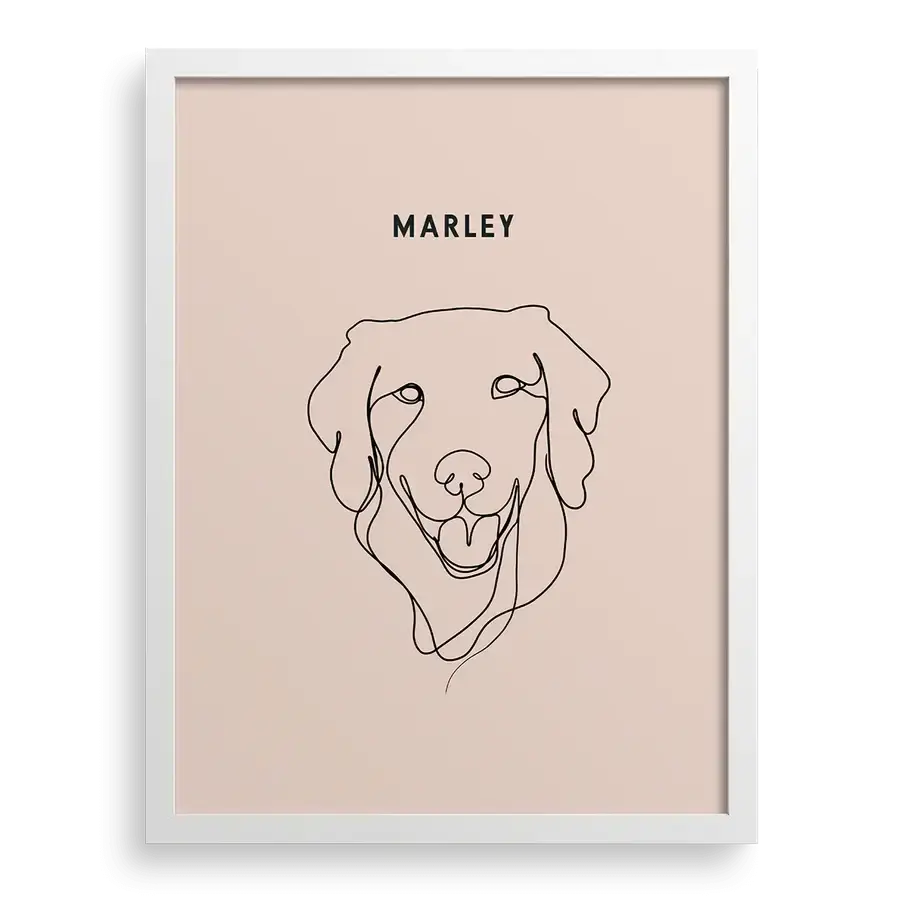 Personalized pet sketch in simple monochrome illustration