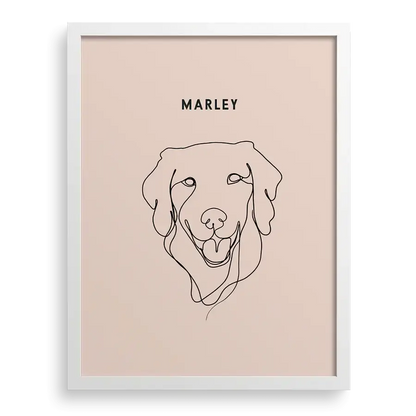 Personalized pet sketch in simple monochrome illustration