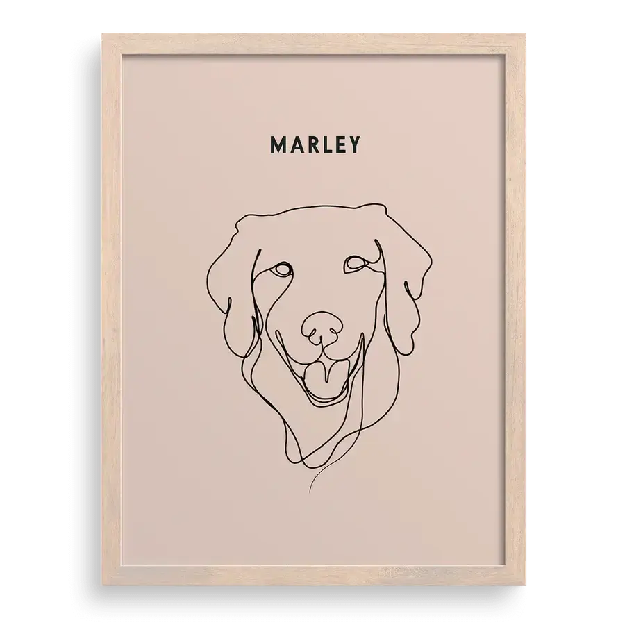 Artistic line-based pet wall decor in minimalist format