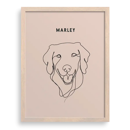 Artistic line-based pet wall decor in minimalist format