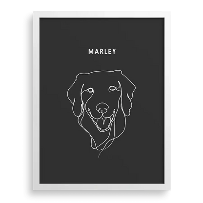 Custom pet outline art with clean, modern minimalist look