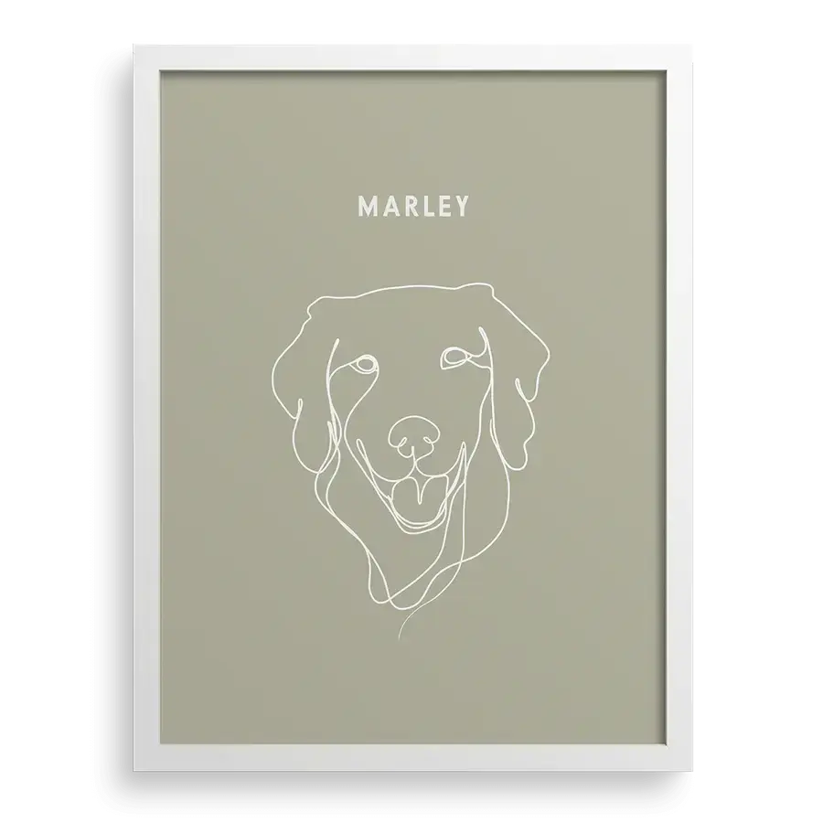 Custom pet line art illustration with clean modern design