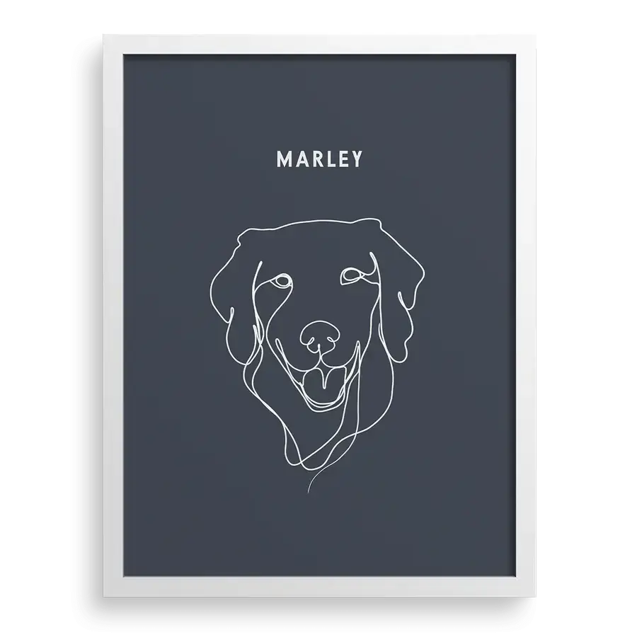 Stylish single-line dog portrait in custom digital format