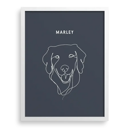 Stylish single-line dog portrait in custom digital format