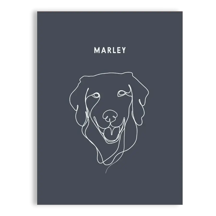 Personalized line drawing pet print for modern home decor