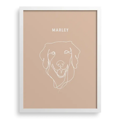 Hand-drawn one-line cat portrait in minimalist style