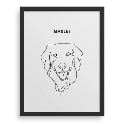 Custom One Pet Line Drawing Portrait PawPixie