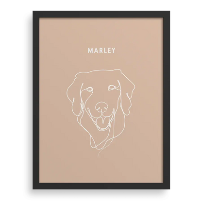 Custom One Pet Line Drawing Portrait PawPixie