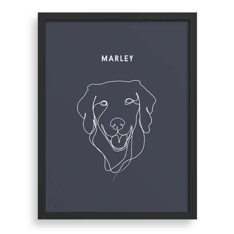 Custom One Pet Line Drawing Portrait PawPixie