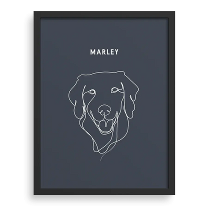 Custom One Pet Line Drawing Portrait PawPixie