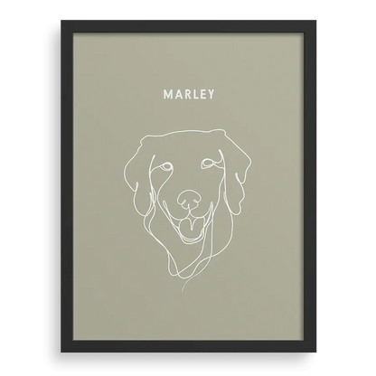 Custom One Pet Line Drawing Portrait PawPixie