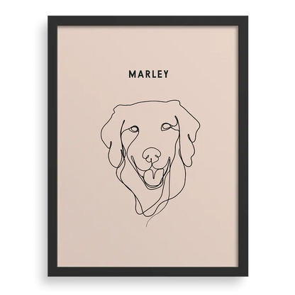 Custom One Pet Line Drawing Portrait PawPixie