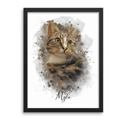 Watercolor portrait of Snowy, a white shepherd dog, personalized for pet lovers.