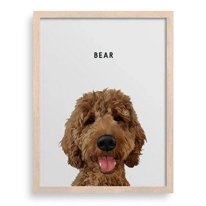 Personalized dog artwork with elegant vintage background