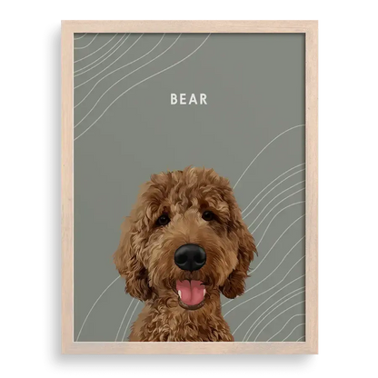 Custom pet art print for gifting to pet owners and families