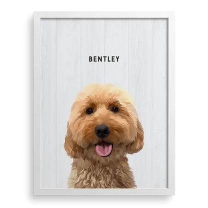 Custom noble pet illustration with scroll background and banner