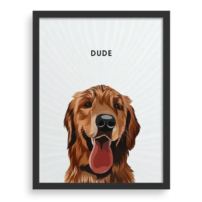 Custom photo-to-painting transformation of a fluffy dog