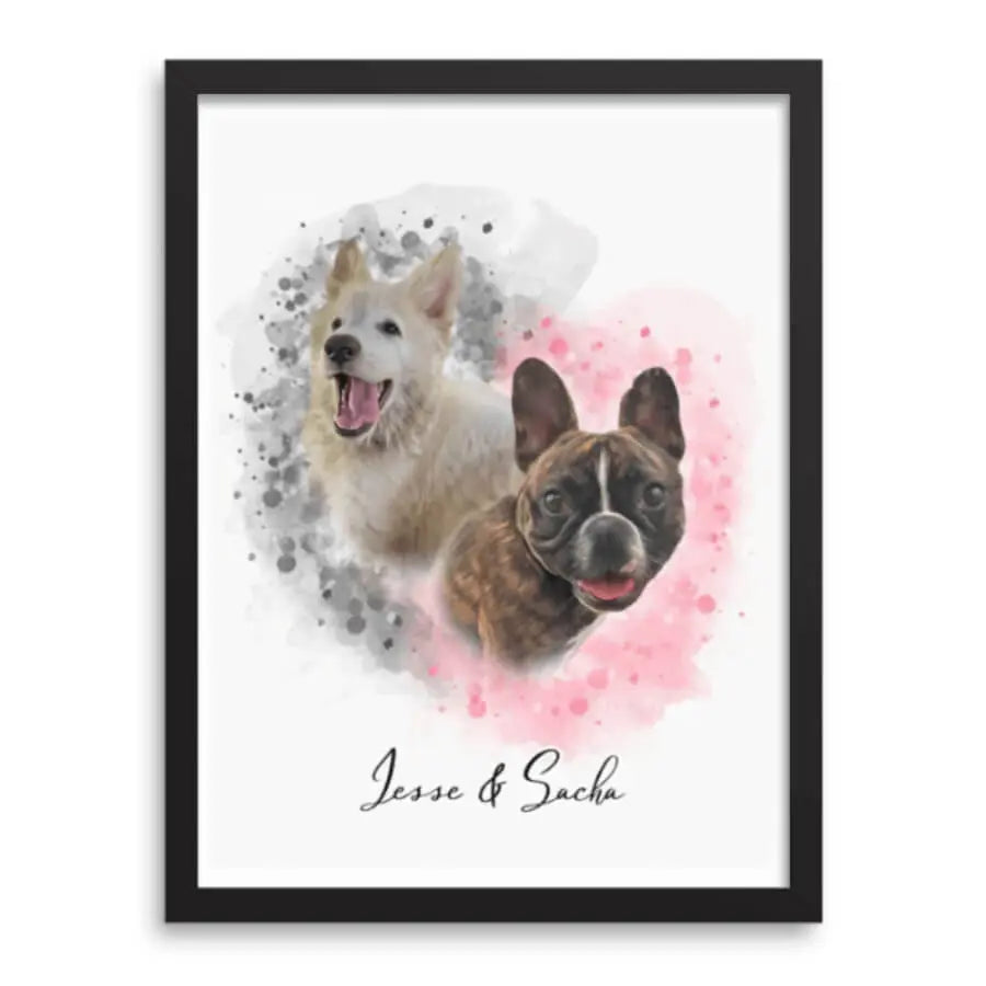 Watercolor painting of Snowy the white shepherd, a charming pet portrait.