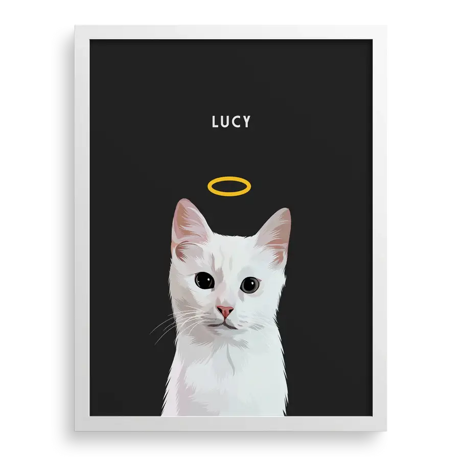 Framed digital portrait to honor the memory of a beloved pet