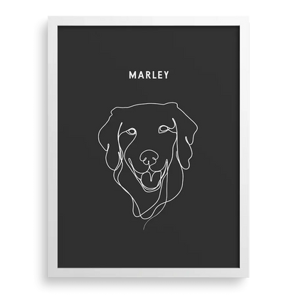 Custom pet outline art with clean, modern minimalist look