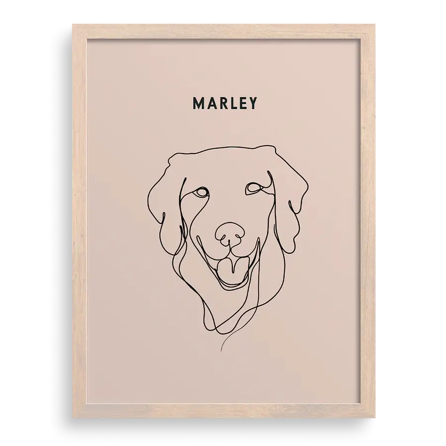 Artistic line-based pet wall decor in minimalist format
