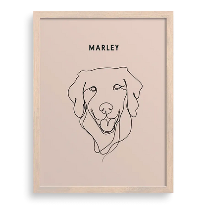 Artistic line-based pet wall decor in minimalist format