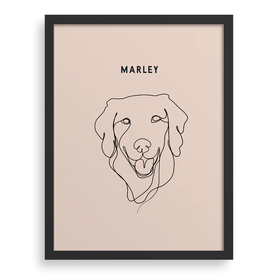 Custom One Pet Line Drawing Portrait