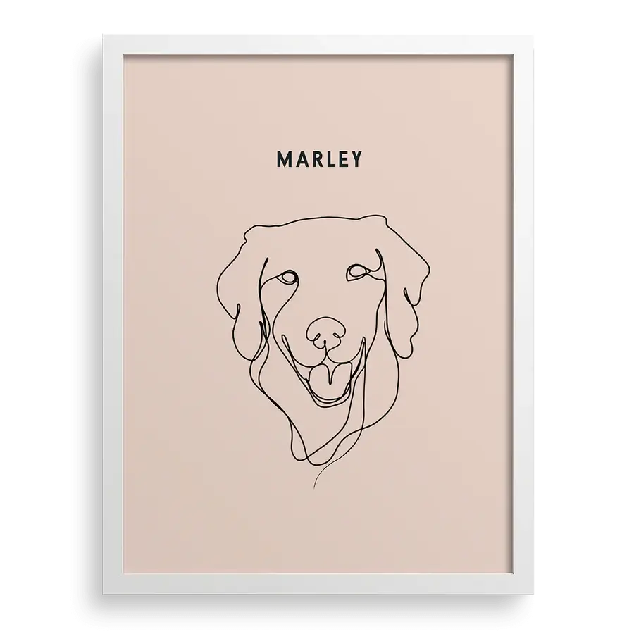 Personalized pet sketch in simple monochrome illustration