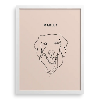 Personalized pet sketch in simple monochrome illustration