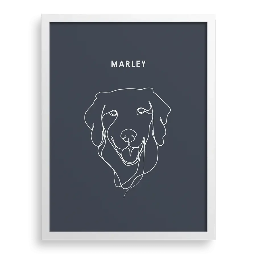 Stylish single-line dog portrait in custom digital format